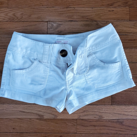 White Stretch Denim Shorts *Flaw* - Picture 2 of 10